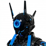 Kibernetinio pasaulio vado COS &scaron;almas, Mechaninė &scaron;arvuotė, Technologinė baro susibūrimo LED kaukė, Roboto kaukė black