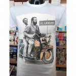 Bud Spancer & Terence Hill Vintažiniai Motociklininkų Mar&scaron;kinėliai - Retro TV Laida Tinka Vyrams & Moterims, Patvarūs Medvilniniai Trumpomis Rankovėmis Apvaliu Kaklu Laisvalaikio Vir&scaron;us, XL gray