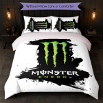 Monster Energy spausdintas 3 dalių patalynės komplektas: 1 antklodės užvalkalas ir 2 pagalvių užvalkalai. Mink&scaron;ta patalynė namų miegamajam. 135cm*200cm