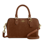 Coach Rowan 18 Klasikinis logotipas Spausdinimas Suede Pečių Crossbody Rankinė Maža Moteri&scaron;ka rankinė &Scaron;iltai rusva CEQ65-IMWBR Basic Set (Bag+Dust Bag) brown