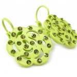 Les Tr&eacute;sors De Lily [H0795] - Dormeuses Cr&eacute;ateur 'Cam&eacute;lia' vert pomme žalia