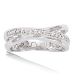 Bague Argent 'D&eacute;esse' blanc argent&eacute; (rhodi&eacute;) - 6 mm