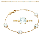 Les Tr&eacute;sors De Lily [K3416] - Bracelet Plaqu&eacute; Or 'Unique' blanc dor&eacute; - 6 mm