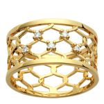 Bague Plaqu&eacute; Or 'D&eacute;esse' blanc dor&eacute; -10 mm