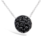 Les Tr&eacute;sors De Lily [L4594] - Collier Argent 'D&eacute;esse' noir argent&eacute; (rhodi&eacute;) - 8 mm