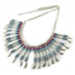 Les Tr&eacute;sors De Lily [N7213] - Collier cr&eacute;ateur 'Navajos' turquoise argent&eacute;