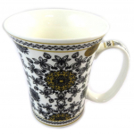 Les Tr&eacute;sors De Lily [N8636] - Mug porcelaine 'Mosaic' blanc noir juoda