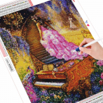 Pilnas gręžimas Deimantinė tapyba Moteris rankų darbo 5D deimantinė tapyba portretas mozaikos povas rankdarbiai fortepijono dekoras namams Full Round (20X30CM)