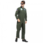 Suaugusiųjų vyrų skrydžio kostiumas piloto kostiumas Cosplay Jumssuitas Helovino vakarėliui