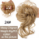 LUPU blondinės juodos plaukų juostelės Netvarkingos garbanotos &scaron;ignoninės bandelės sintetiniai &scaron;erpetojimai netikri plaukų gabaliukai moterims sintetinis plaukų priauginimas 1PC