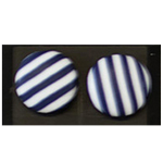 Les Tr&eacute;sors De Lily [R6401] - Boucles d'oreilles artisanales 'Colombine & Arlequin' marine blanc - 9 mm (marini&egrave;re) mėlyna