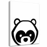 Feeby drobės spaudinys, kontrastinga panda