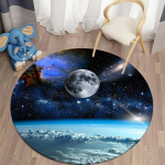 3D apvalūs kilimai svetainei Galaxy Space Grindų kilimėlio ploto kilimėliai vaikų kambariui Dekoratyviniai kilimai Virtuvės miegamojo kilimėliai 100cm x 100cm