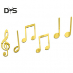 6 vnt Kūrybinis sienų lipdukas Trimatis mados fonogramos lipdukas Muzikos klasės sienų dekoracijos sidabras