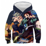 Boys Demon Slayer Hoodie Vaiki&scaron;ki rūbai su gobtuvu Vaiki&scaron;ki palaidinės ilgomis rankovėmis Nauji anime serialai Animaciniai filmai Madingi drabužiai 130