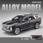 1/24 skalės &bdquo;HongQi E-HS9&ldquo; visureigio lydinio naujos energijos automobilio modelis, metalinės žaislinės transporto priemonės Automobilių modelių modeliavimo garso ir &scaron;viesos dovanos vaikams 1/24-21.5x9x7.3cm
