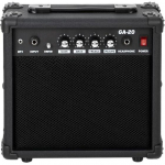 Elektrinės gitaros stiprintuvas, 20 vatų stiprintuvas su įmontuotu 6,5 colių garsiakalbio ausinių lizdu ir papildomos įvesties lizdu Žemųjų dažnių, garsumo, auk&scaron;tų dažnių ir stiprinimo valdikliais EU adapter