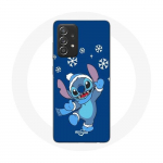 Coque pour Samsung Galaxy A52 Stitch neige No&euml;l bleu