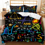 3D Matematinis Spausdintas Patalių Komplektas Juodas Pūkų Antklodės Užvalkalas AU180 * 210 Viso Dydžio Lovos Užtiesalas Viengulis/Dvigulis su Užtrauktuku Mink&scaron;tas Antklodės Užvalkalas DE 135x200cm