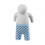 Pakabinamas silikoninis arbatos infuzinis smulkaus tinklelio vyri&scaron;kos formos maistinis birių lapelių arbatos filtro sietelis arbatos virtuvės reikmenys 1pc pilka