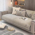 Prabangus neslystantis sofos užvalkalas Pilkas apvadas rank&scaron;luostis Odinė sofos pagalvėlė Moderni paprasta 4 sezonų universali namų apsauga 110x160cm 1pcs