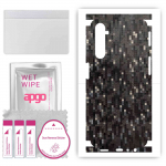 apgo Protective Skin Sticker for the back+sides compatible with Realme 6, Full Wrap Film, Foil, Vinyl - Pattern Carbon Black Pixel