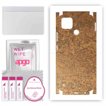 apgo Protective Skin Sticker for the back+sides compatible with Realme C25Y, Full Wrap Film, Foil, Vinyl - Pattern Rusty Copper