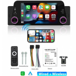 1Din automobilio radijo daugialypės terpės grotuvas Carplay Android Auto Mirrorlink 5 colių jutiklinio ekrano palaikymas galinė kamera