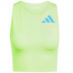 Adidas Adizero Road To Records Slim Fit trumpas vir&scaron;us moterims Vir&scaron;ūnės &Scaron;viesiai žalias IT5774 XL