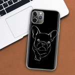 Prancūzų buldogo juodai baltas telefono dėklas skirtas Apple iPhone 11 12 13 15 Ultra 14 Pro 7 XR X XS Max 6S 8 Plus + Mini SE Print Soft iPhone 15 Plus