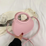 Half Moon mažas pečių krep&scaron;ys moterims Pavasaris Nauja Žalia Purpurinė Rankinės Plisuoto dizaino Pu odinė Crossbody apvali rankinė S