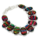 Natural Dichroic Glass Gemstone 925 Sterling Silver Jewelry Necklace 18 j9r34