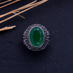 Emerald Natural Gemstone Handmade New Year Gift Jewelry Ring Size 10.5 o5p82