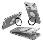 Magnetinis 360&deg; besisukantis stovas Telefono dėklas iPhone 14 15 13 Pro Max Metalinis Odinis Užsegamas Keturių Kampų Apsaugos nuo kritimo Telefono dėklas For IPhone 15