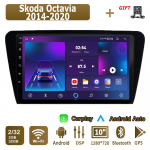 Android Carplay Automobilinis Radijas Skoda Octavia 2014-2020 Multimedijos Grotuvas Pagrindinis Blokas Stereo GPS Navigacija BT WIFI 4+64GB 2+32GB