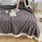 Žiemą sustorėjusi antklodė Dvipusė pūkinė pliu&scaron;inė dvisluoksnė 3D žakardo vienspalvė biuro miegamasis bendrabutis Namų lova sofa Kelionės jauki &scaron;ilta antklodė 200*230cm