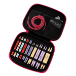 10 porų spalvingų žiedinių mezgimo adatų rinkinys su užtrauktuku užsegamu dėklu Spalvinga keičiama mezgimo adata 3,75&ndash;10 mm