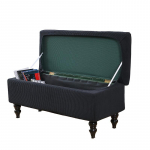 Stretch Shaker Velvet Storage taburetės dangtelis Atvartas pėdų atramos užvalkalas Sofos pėdų atramos užvalkalas Kėdės kojos atramos užvalkalas S juoda