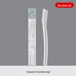 Pažangus įbrėžimams atsparus antakių kirpiklis ir skutimosi įrankių rinkinys pradedantiesiems Transparent long handle single