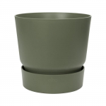 ELHO Pot de fleurs rond Greenville 25 - Ext&eacute;rieur - &Oslash; 24,48 x H 23,31 cm - Vert feuille