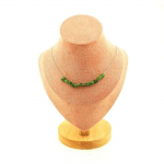 Pierres et Min&eacute;raux. Collier 10 perles Diopside du Br&eacute;sil. Chaine en acier inoxydable Collier femmes, hommes. Taille personnalisabl