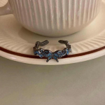 Vėsus mėlynas drugelio žiedas - &Scaron;aunus, atviro dizaino žiedas moterims Butterfly Ring mėlyna