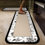 Nordic Kitchen Diatom Mud Neper&scaron;lampamas ir alyvai atsparus vonios kilimėlis &ndash; sugeriantis, nuvalomas, plaunamas, neslidus. 50&times;80 cm + 50&times;120 cm