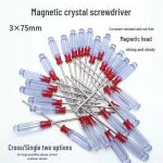 Mini magnetinių atsuktuvų rinkinys su kristaline rankena kompiuterių remontui - Kryžminis ir Plok&scaron;čias Small Crystal Phillips 3*75, 50/box, 600/case