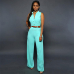 2024 m. vasaros kombinezonas auk&scaron;tu juosmeniu plačiomis rankovėmis su megztinio apykakle &ndash; laisvalaikio Europos/Amerikos moterų mada. L