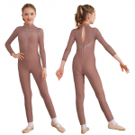 Mergaičių viso ilgio bodis gimnastikai, baletui, &scaron;okiams, unitardas ilgomis rankovėmis, blizgantis, su cirkoniais, vientisas, dailiniam čiuožimui, kombinezonas 7-8 Years