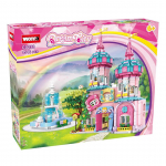 Woma Toys C0233 Plastikinis ABS Konstruktorių Kaladėlių Rinkinys Rožinė Princesės Pilis Žaislas mergaitei