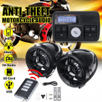 Motociklas Neper&scaron;lampamas Garsas Apsaugos nuo vagystės Signalizacija Stereo Garso Garsiakalbis FM radijas MP3 grotuvas Muzikos stiprintuvas Nuotolinio valdymo pultas