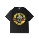 Rokas Guns'N'Roses Guns and Roses Guns Grupė Spausdintas Grynos Medvilnės Apvalaus Kaklo Trumpomis Rankovėmis Mar&scaron;kinėliai Vyri&scaron;kas Vir&scaron;us S