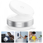 Support Voiture Magn&eacute;tique Universel pour T&eacute;l&eacute;phone, Antid&eacute;raprant Rotatif Multisurface - Blanc